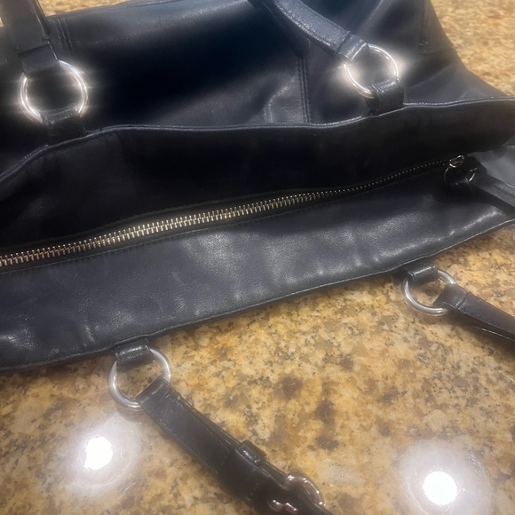 Coach Gallery Soft Black Leather Handbag Tote Purse - Picture 10 of 13